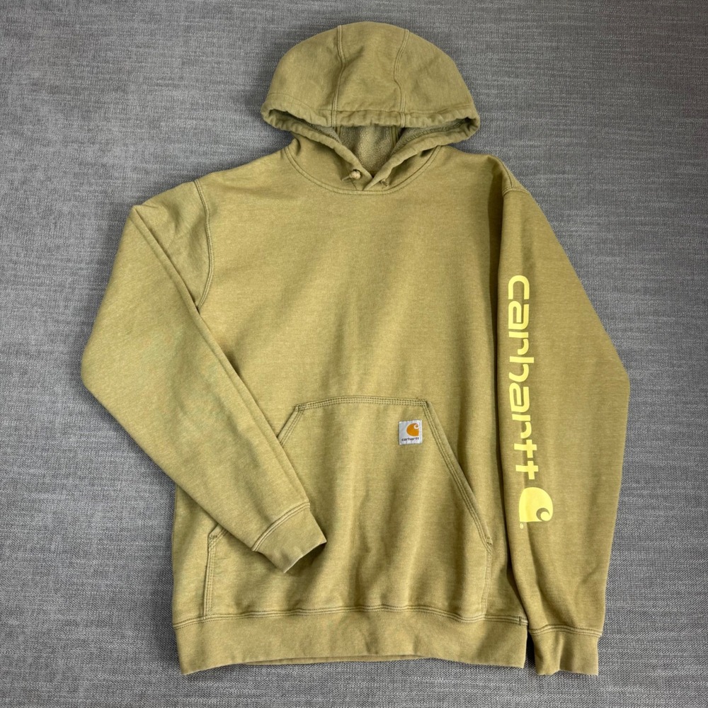 Carhartt Mens Loose Fit Graphic Sleeve Green Hoodie Small
